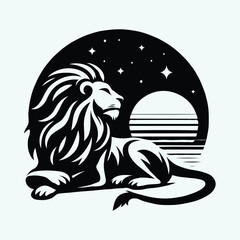 lion on white background