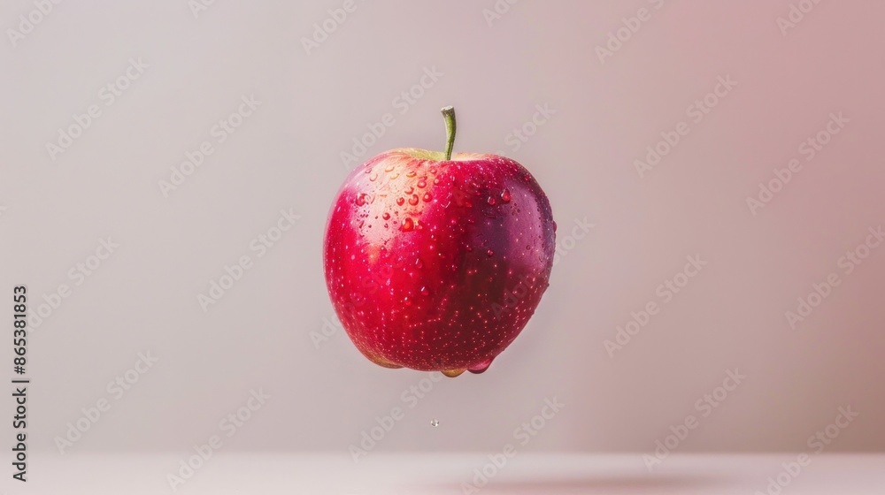 Aufkleber a red apple floating in mid-air, defying gravity and creating a surreal visual effect.