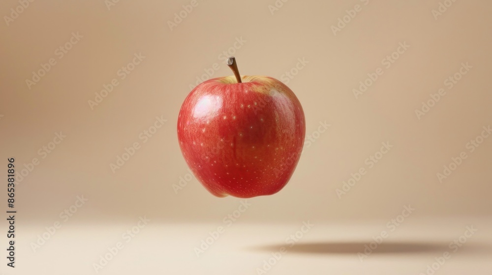Aufkleber a red apple floating in mid-air, defying gravity and creating a surreal visual effect.
