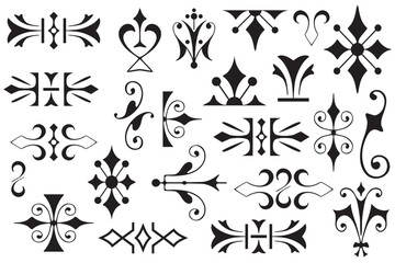 Vector set: vintage calligraphic design elements and page decoration for retro design with old ornaments.