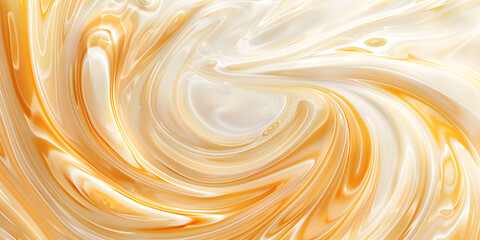 Abstract background with swirling cream and caramel patterns, creating a rich and indulgent atmosphere, perfect for promoting dessert beverages or creamy liqueurs
