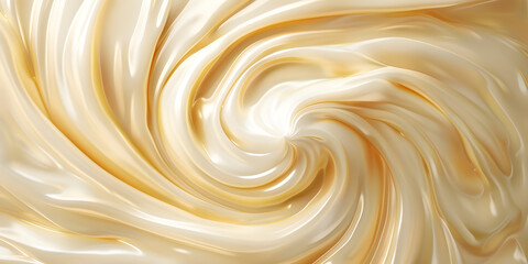 Abstract background with swirling milk and honey patterns, creating a rich and creamy atmosphere, ideal for promoting dairy products or dessert drinks