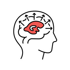 Hydrocephalus line black icon. Sign for web page, mobile app,