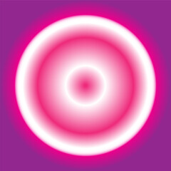 Bright Pink Neon Gradient Circle Design with White Glow Effect on Purple Background for Creative Projects.