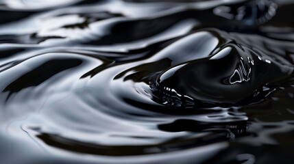 crude oil aesthetic photography, smooth surface, rich black color, minimalist brutal background, high-resolution detail