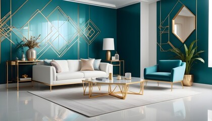Photo interior modern design room 3d illustration