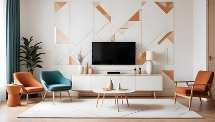 Photo interior modern design room 3d illustration