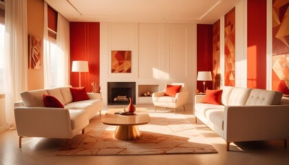 Photo interior modern design room 3d illustration