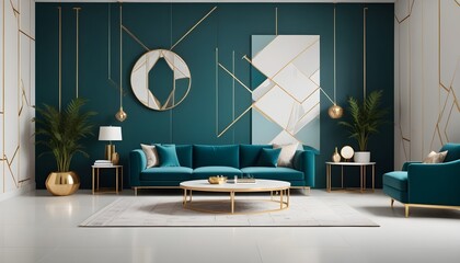 Photo interior modern design room 3d illustration