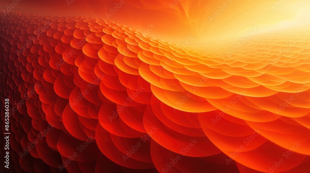 Poster a minimalist background with a pattern of overlapping circles in shades of orange.