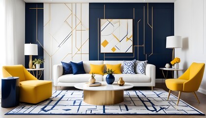 Photo interior modern design room 3d illustration