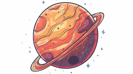 Planet space icon. Vector illustration Handdrawn Vect