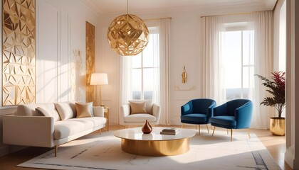 Photo interior modern design room 3d illustration