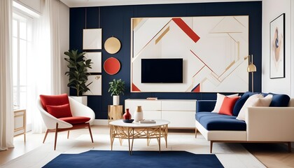 Photo interior modern design room 3d illustration