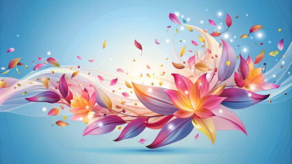 Beautifully dancing petals vector material