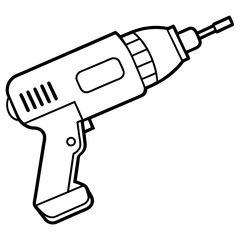drill outline coloring book page line art illustration digital drawing