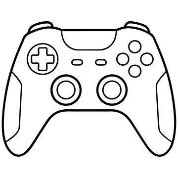 recommend clip art: gaming controller outline coloring book page line art illustration digital drawing