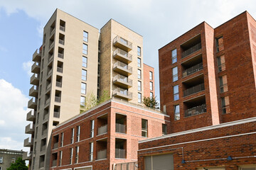 The Brickyard, a former car park a mix of new homes in East Ham, London. London, UK, 19 May 2024