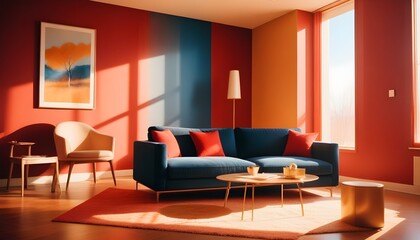 Photo interior modern design room 3d illustration