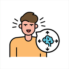 ADHD line color icon Sign for web page
