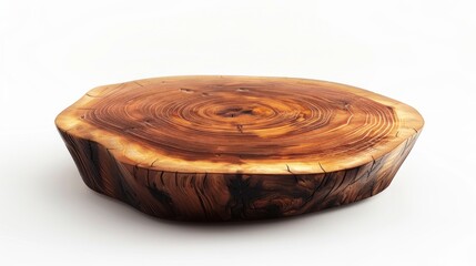 Detail wooden coffee table isolated on white background 