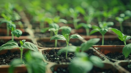 Obraz premium Cultivation of seedlings and getting ready for sale 