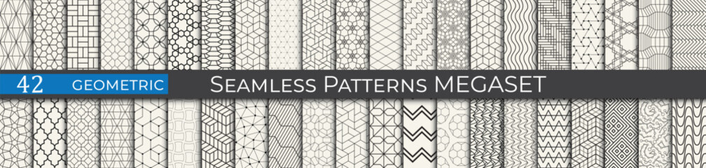 Hipster geometric pattern backdrop collection. Black and white monochrome print patterns.