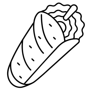 recommend clip art: kabab outline coloring book page line art illustration digital drawing