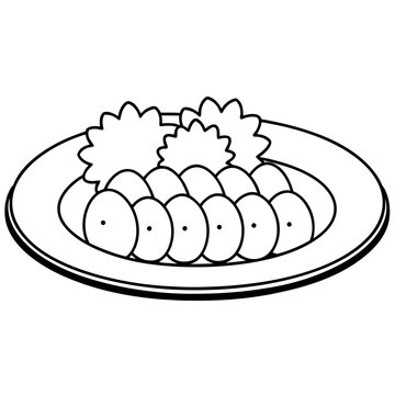 recommend clip art: kabab outline coloring book page line art illustration digital drawing