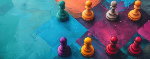 Innovation in strategic planning for market expansion, front view, exploring new opportunities, digital tone, Complementary Color Scheme