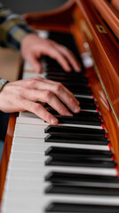 Obraz premium Deaf musician playing the piano, deaf, talent and resilience