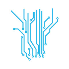 Abstract futuristic circuit board element