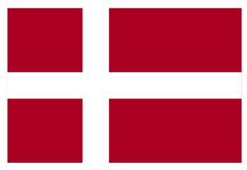 Fototapeta premium Danish flag in flat style. Vector Illustration.