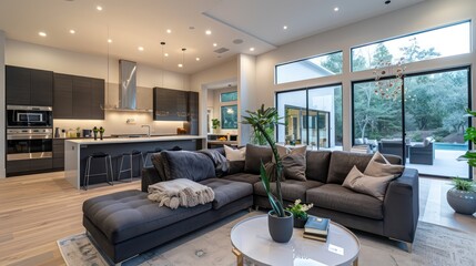 home interior design idea, comfy couch sofa in living room space