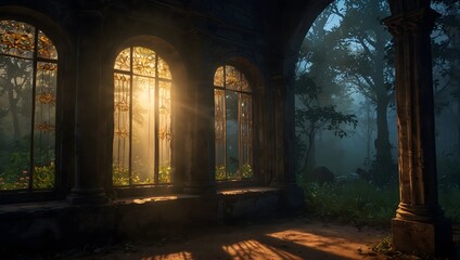 Obraz premium Lost in the ethereal glow of dreamlike scenery, where every corner whispers with wonder ai_generated