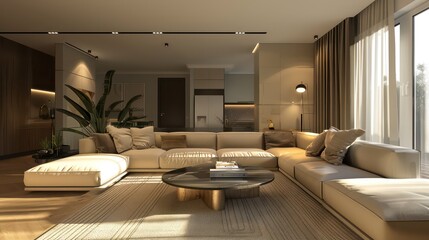 Fototapeta premium home interior design idea, comfy couch sofa in living room space