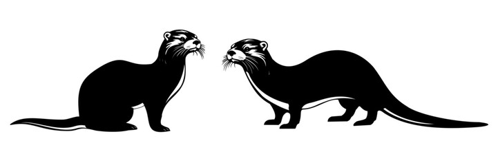 otter silhouette vector