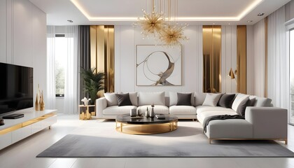 Fototapeta premium Photo interior modern design room 3d illustration