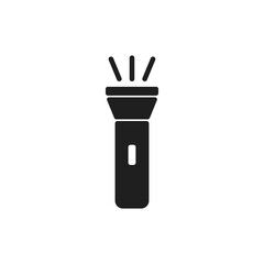 Black fashlight lantern icon on white background.