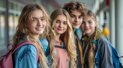 Happy Diverse Group of Friends  Smiling Together