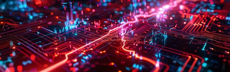 Fototapeta premium Futuristic City Map with Glowing Digital Pins