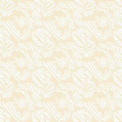 Modern white on cream lace effect wedding background texture. Soft tonal linen openwork block print with subtle hand drawn lattice damask printed fabric backdrop. 