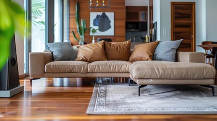 comfy couch sofa in living room interior, modern living room