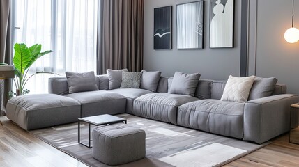 comfy couch sofa in living room interior, modern living room