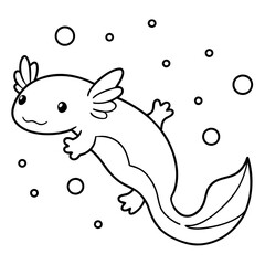 Axolotls coloring pages for kids coloring book