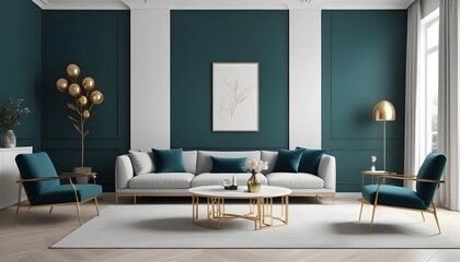 Photo interior modern design room 3d illustration