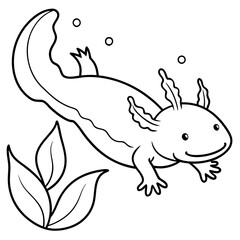 Axolotls coloring pages for kids coloring book
