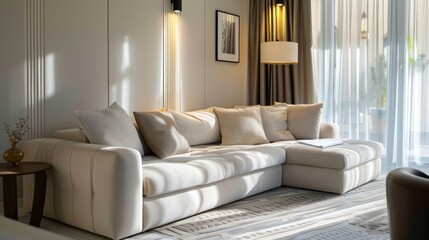home interior design idea with couch in living room