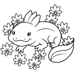 Axolotls coloring pages for kids coloring book