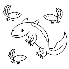 Axolotls coloring pages for kids coloring book